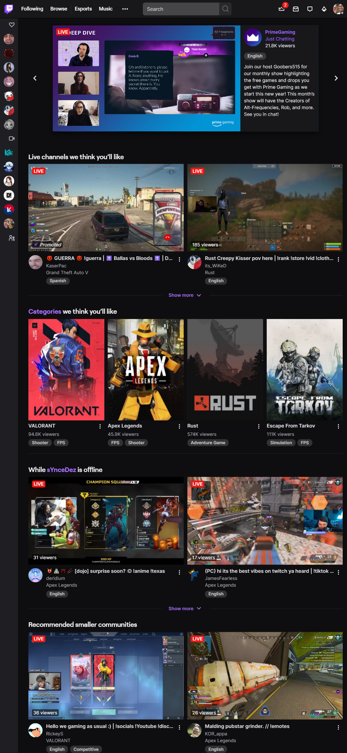 Twitch mobile screenshot