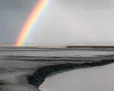 Gray land field rainbow. Photo by Matt Hardy on Pexels